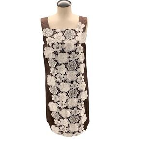 MOLLY MOORKAMP Coconut Nonie Dress with White Floral Detail - Size 6